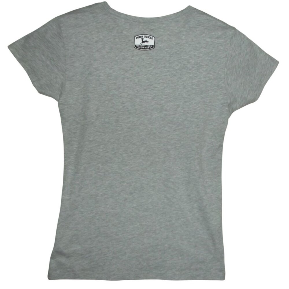 John Deere T-shirt Womens Sz Medium Farmers Feeding America Graphic gray heather - Picture 2 of 7